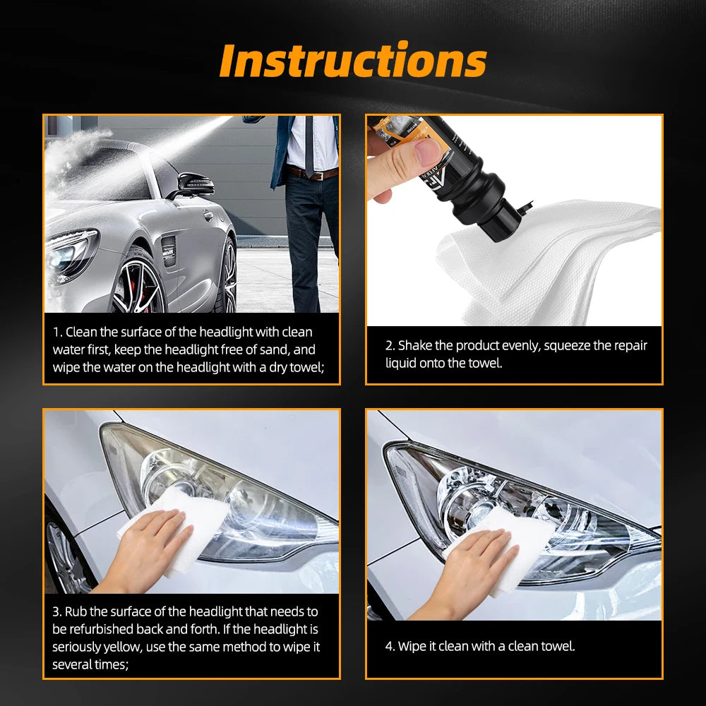 Car Headlight Polishing Agent Scratch Remover Renewal Kit