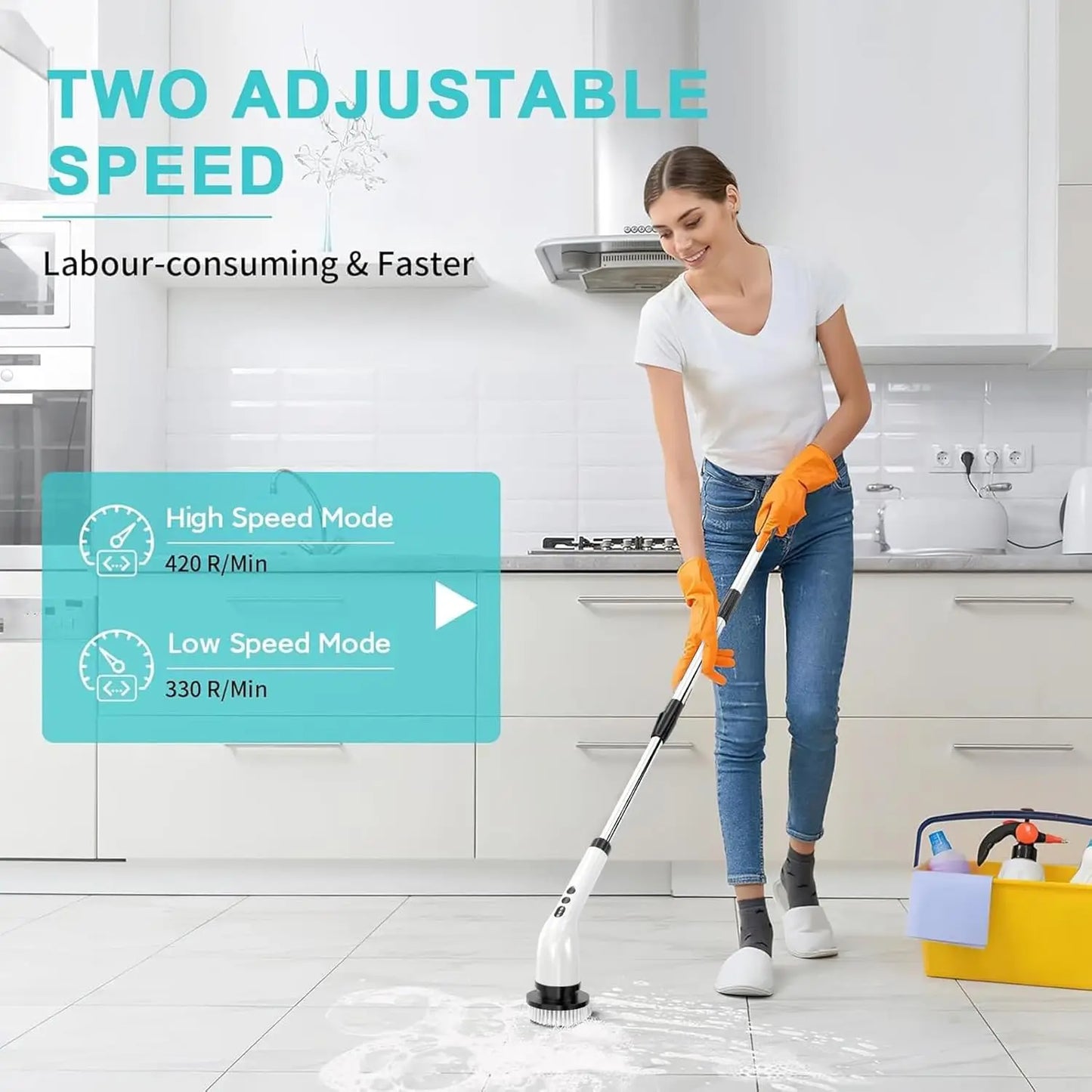 Cordless Electric Cleaning Brush with 7 Versatile Heads