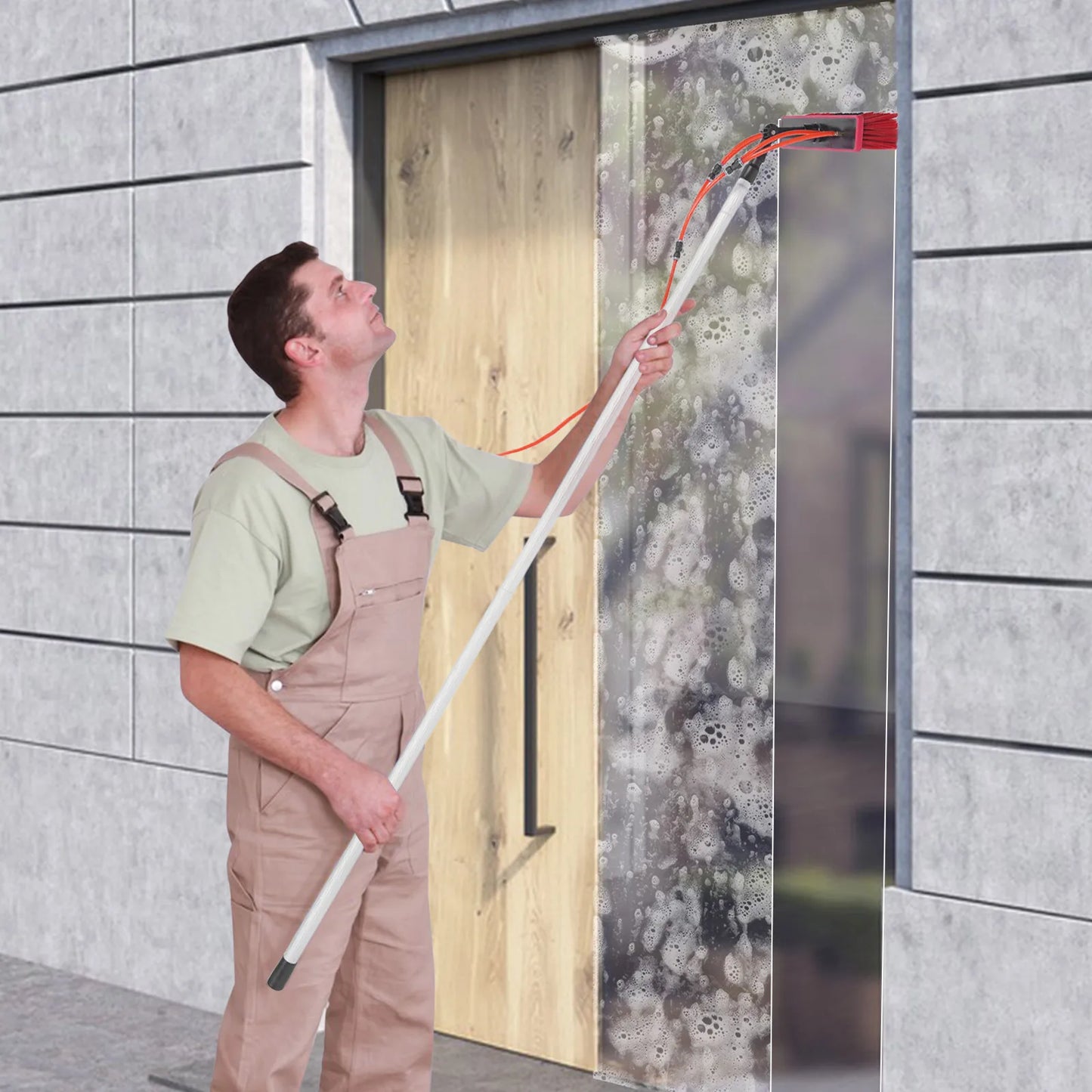 Water Fed Pole Cleaning Kit with Adjustable Brush Head