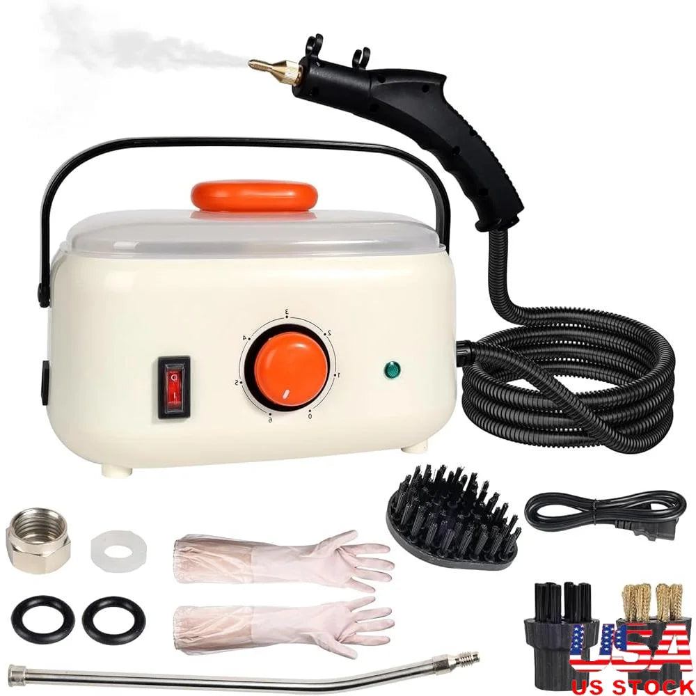 Handheld Steam Cleaner 1500ml High Pressure 2500W Portable Steam Machine with 3 Brush Heads for Home Furniture Cleaning