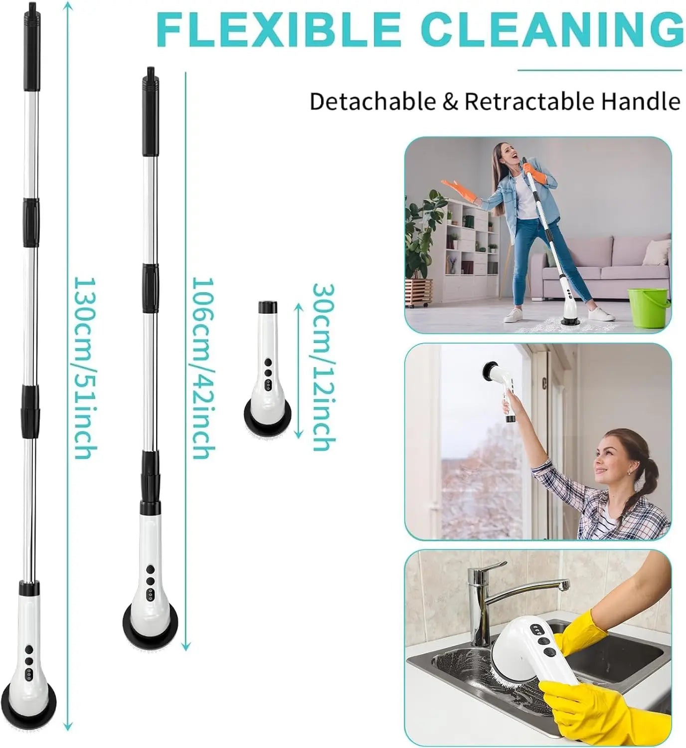 Cordless Electric Cleaning Brush with 7 Versatile Heads