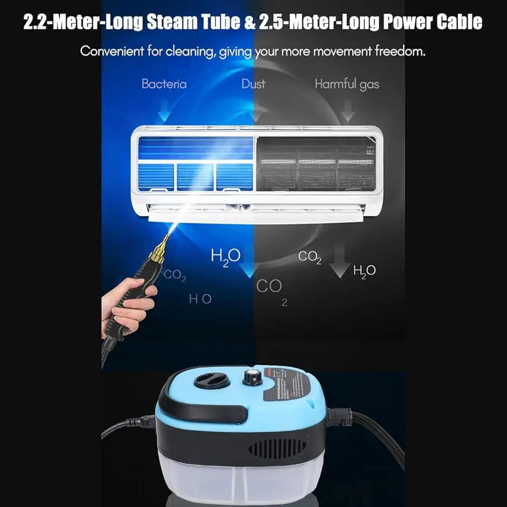 High Pressure Portable Steam Cleaner 2500W 3bar 105 Degrees Multifunctional Cleaning Machine for Car Home Kitchen with Safety Features