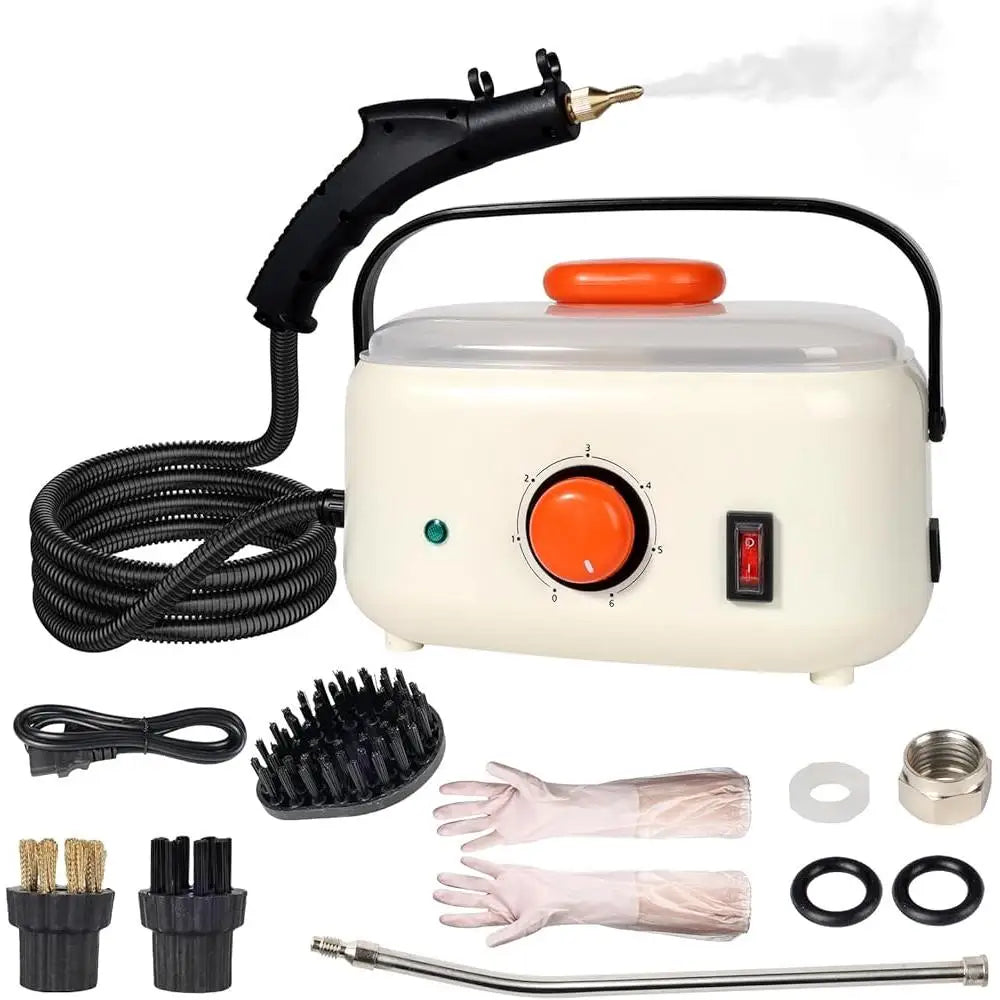 Handheld Steam Cleaner 1500ml High Pressure 2500W Portable Steam Machine with 3 Brush Heads for Home Furniture Cleaning